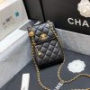 CHANEL专柜最新大金珠手机包 AP1448黑色
