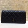 CHANEL 经典进口球纹牛皮二折钱夹 A50099黑色/银扣
