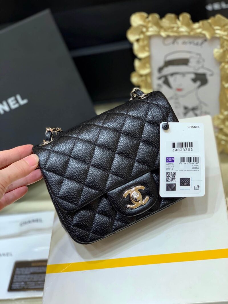 CHANEL CF 17CM方胖子 A01115牛皮/黑色/银扣
