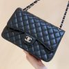 Chanel CF30CM牛皮Classic flap bag A58600黑色银扣
