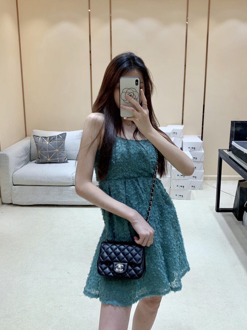 CHANEL CF 17CM方胖子 A01115羊皮/黑色/银扣 - Image 2