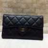 CHANEL 原单进口球纹牛皮三折钱夹 A31506黑色/金扣