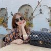 Chanel CF30CM羊皮Classic flap bag A58600黑色金扣