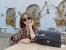 Chanel CF30CM羊皮Classic flap bag A58600黑色金扣