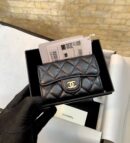 CHANEL CF 经典小卡包小羊皮卡包零钱包 AP0214黑色/金扣