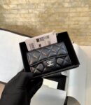 CHANEL CF 经典小卡包小羊皮卡包零钱包 AP0214黑色/银扣