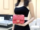 CHANEL CF 17CM方胖子 A01115球纹牛皮/桃红色/香槟色五金