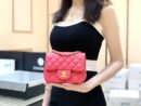 CHANEL CF 17CM方胖子 A01115球纹牛皮/桃红色/香槟色五金