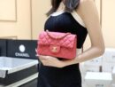 CHANEL CF 20CM 大mini 经典款之Classic flap bag A01116牛皮/桃红色/香槟色五金
