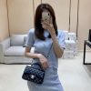 Chanel CF大mini带手腕版本珠光羊皮 AS2431黑色
