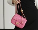Chanel Flap Bag CF Mini羊皮方胖子金球包 AS1786玫红