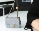 Chanel Flap Bag CF Mini羊皮方胖子金球包 AS1786灰色
