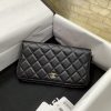 CHANEL 经典款进口羊皮拉链钱夹 AP0242黑色/金扣