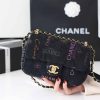 CHANEL2022cc春夏预告系列22p cf涂鸦牛仔布包AS3134黑色