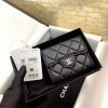 CHANEL进口球纹和羊皮三折短夹 A82288黑色/银扣