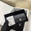 CHANEL 球纹牛皮卡包零钱包 A80798黑色/金扣