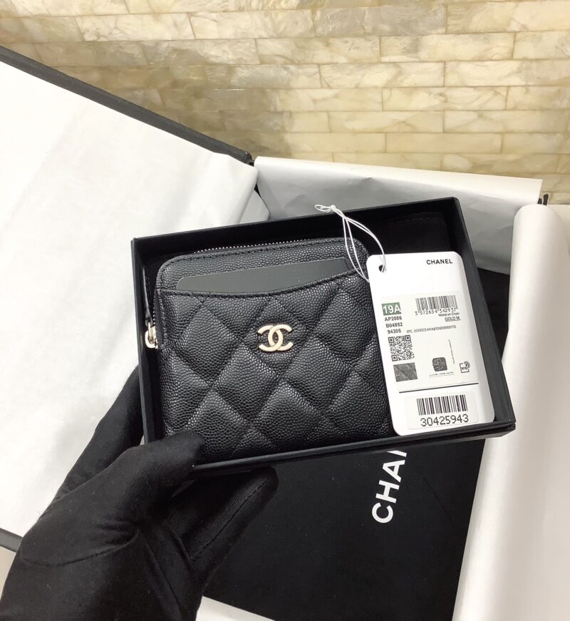 CHANEL 22新款细球零钱包卡包 AP2086黑色/金扣 - Image 2