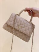 CHANEL coco handle 23CM 22P新版本 A92990奶茶色/香槟色五金