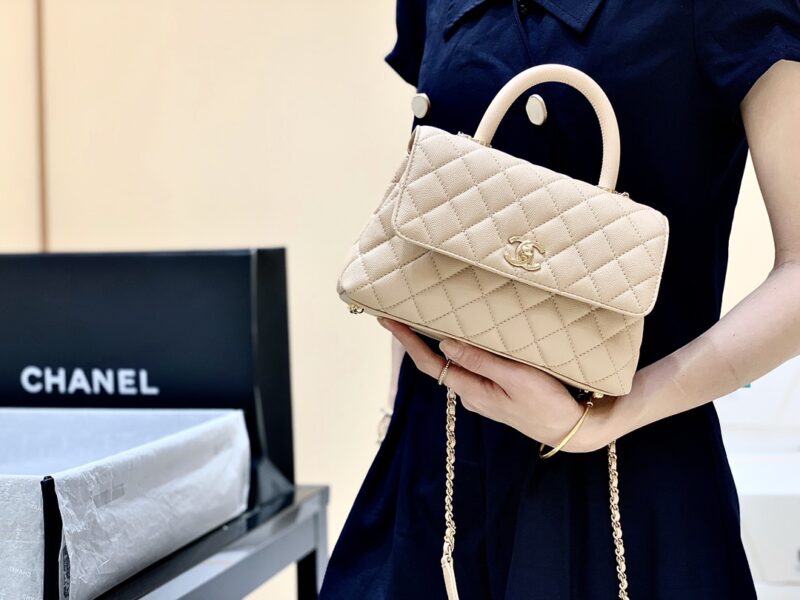 CHANEL coco handle 23CM 22P新版本 A92990奶茶色/香槟色五金 - Image 2