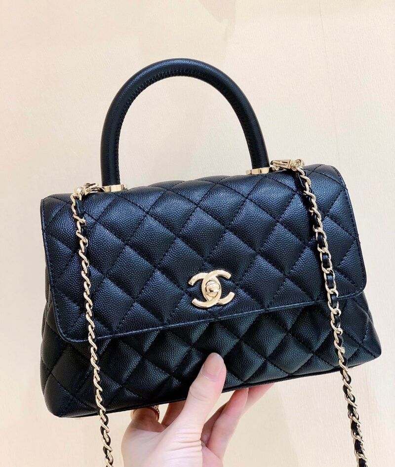 CHANEL coco handle 23CM 22P新版本 A92990黑色/香槟色五金
