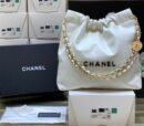 CHANEL 2022cc 春夏火爆22 bag 垃圾袋 AS3260白色/黑logo