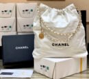 CHANEL 2022cc 春夏火爆22 bag 垃圾袋 AS3262白色黑logo