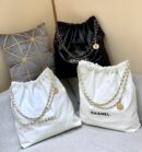 CHANEL 2022cc 春夏火爆22 bag 垃圾袋 AS3262白色黑logo