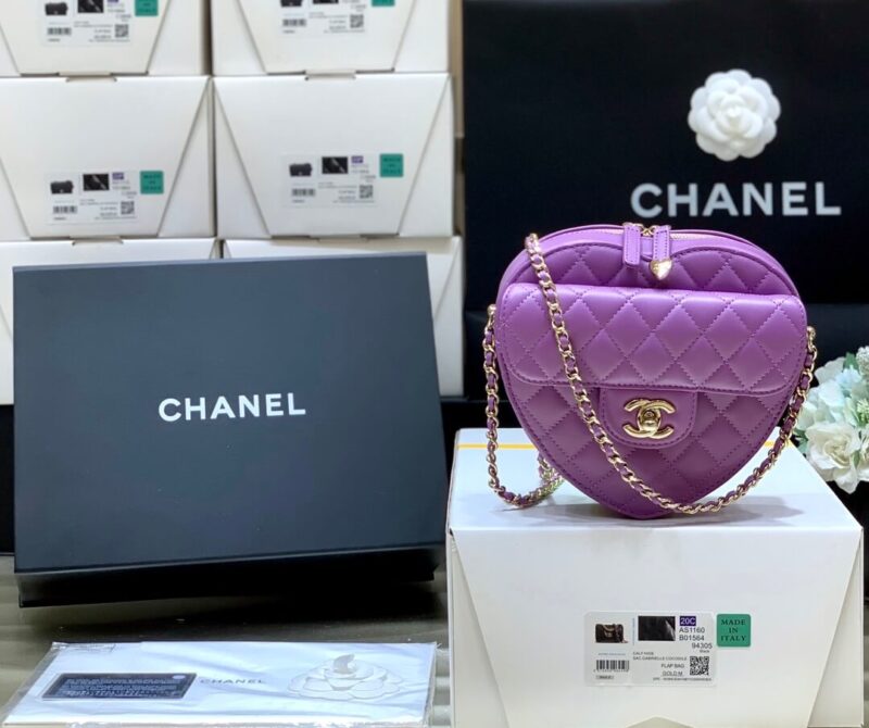 CHANEL 2022cc春夏爆款爱心包 AS3191紫色
