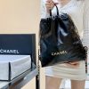 CHANEL香奈儿 2022cc 22 bag 双背包 AS3313黑色金logo