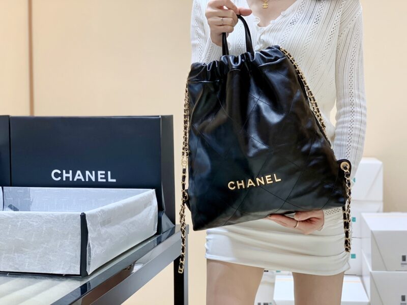 CHANEL香奈儿 2022cc 22 bag 双背包 AS3313黑色金logo - Image 2