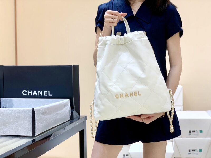 CHANEL香奈儿 2022cc 22 bag 双背包 AS3313白色金扣 - Image 2