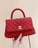 CHANEL 经典款之Coco handle 23CM A92990红色/金扣