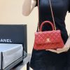 CHANEL 经典款之Coco handle 23CM A92990红色/金扣