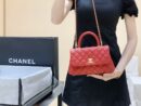 CHANEL 经典款之Coco handle 23CM A92990红色/金扣