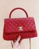 CHANEL 经典款之Coco handle 28CM A92993红色/金扣