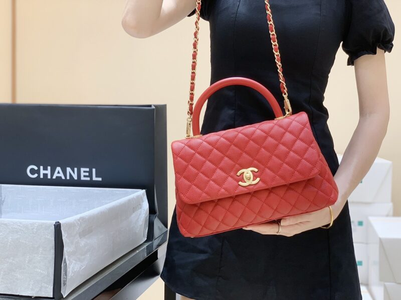 CHANEL 经典款之Coco handle 28CM A92993红色/金扣 - Image 2