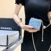 CHANEL 2022cc春夏系列核桃金球口红包 AP1447蓝色