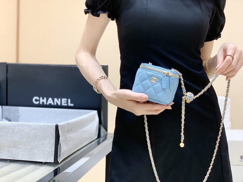 CHANEL 2022cc春夏系列核桃金球口红包 AP1447蓝色 - Image 2