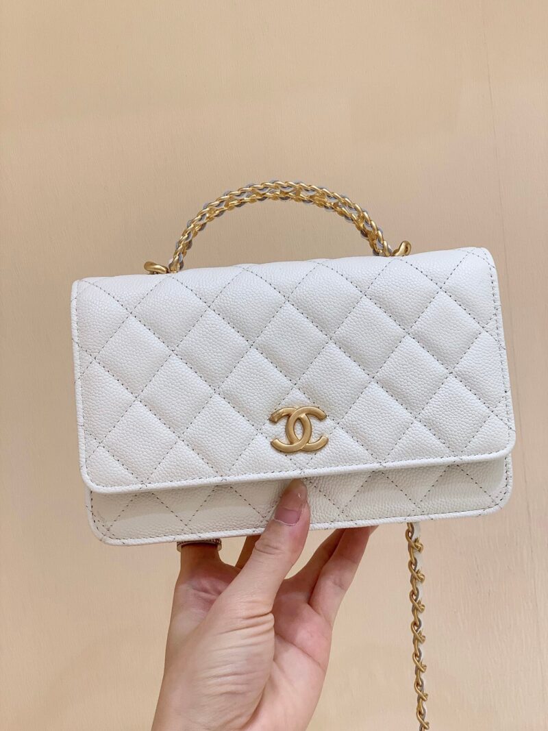 CHANEL 2022cc春夏系列字母手柄Woc发财包 AP2804白色