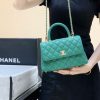 CHANEL coco handle 23CM 22P新版本 A92990草绿色/香槟色五金