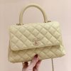CHANEL coco handle 23CM 22P新版本 A92990小鸡黄/香槟色五金