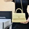 CHANEL coco handle 23CM 22P新版本 A92990小鸡黄/香槟色五金