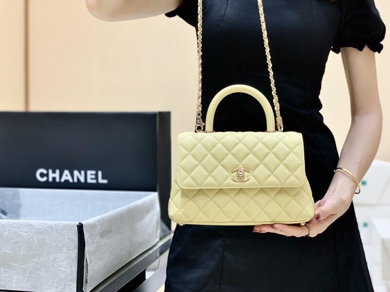 CHANEL coco handle 23CM 22P新版本 A92990小鸡黄/香槟色五金 - Image 2