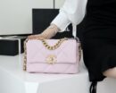 CHANEL Flap 19bag 26CM粉色金扣 AS1160
