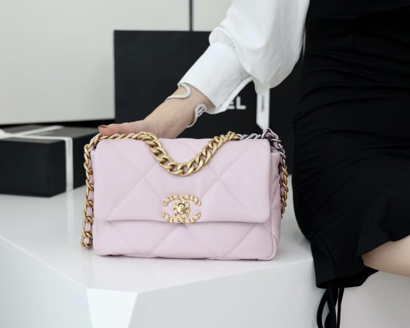 CHANEL Flap 19bag 26CM粉色金扣 AS1160 - Image 2