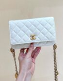 CHANEL 22A高级手工坊系列金币WOC链条包 AP2840白色