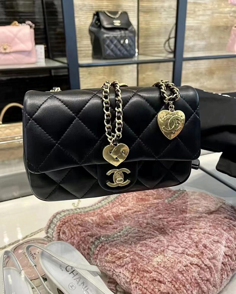 CHANEL CF限量版爱心吊坠链条包 AS3457黑色 - Image 2