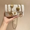 CHANEL CF限量版爱心吊坠链条包 AS3457白色