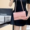 Chanel CF25 Classic flap bag A01112荔枝皮/粉色
