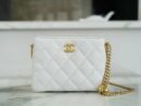 CHANEL 23P春夏新款 爱心调节扣HoBo包 AS3830白色